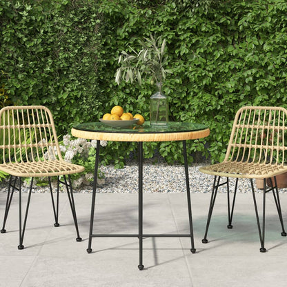 Mesa De Comedor De Vidrio Templado Y Acero Ø50 Cm