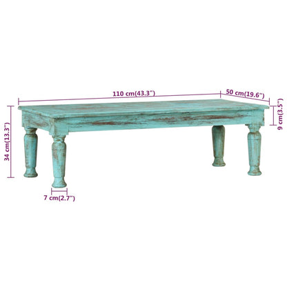 Mesa De Centro De Madera Maciza Reciclada 110X50X34 Cm