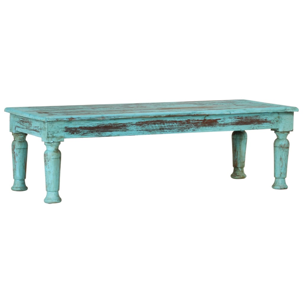 Mesa De Centro De Madera Maciza Reciclada 110X50X34 Cm