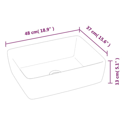 Lavabo Rectangular De Cerámica