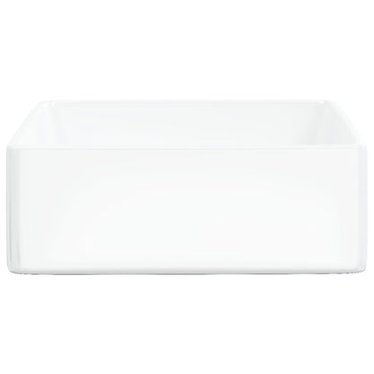 Lavabo Cuadrado De Cerámica Blanco 37X37X13 Cm