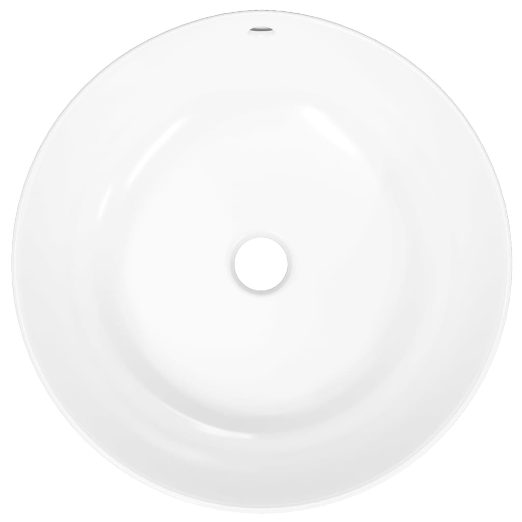 Lavabo Redondo Cerámica Blanco 44X17 Cm
