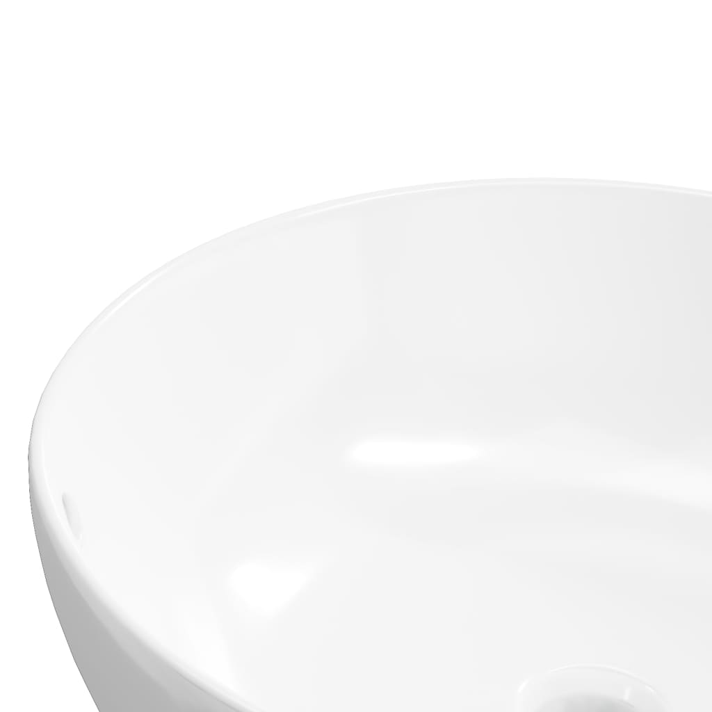 Lavabo Redondo Cerámica Blanco 44X17 Cm