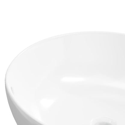 Lavabo Redondo Cerámica Blanco 44X17 Cm