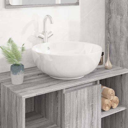 Lavabo Redondo Cerámica Blanco 44X17 Cm