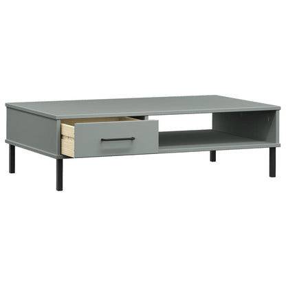 Mesa De Centro Con Patas De Metal Oslo Madera Maciza Pino
