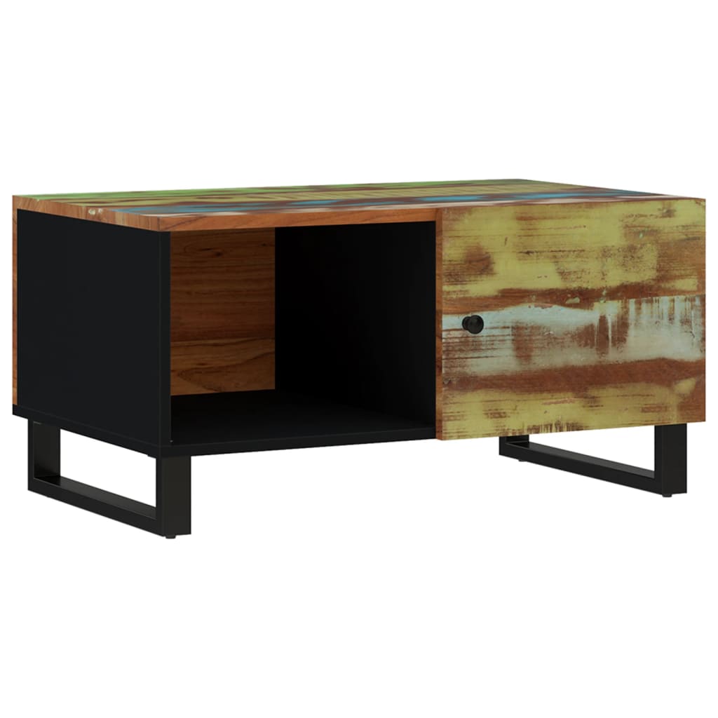 Mesa De Centro Madera Reciclada Y Contrachapada 80X50X40 Cm
