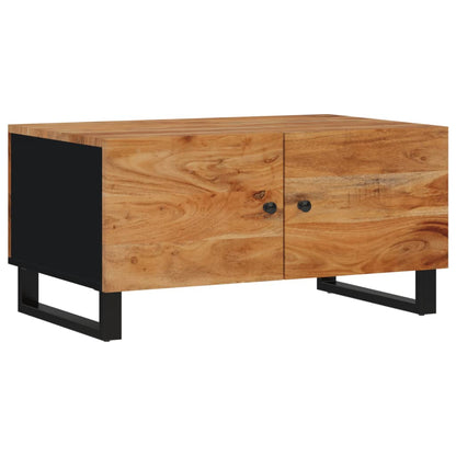Mesa De Centro Madera Maciza Acacia Y Contrachapada 80X50X40 Cm