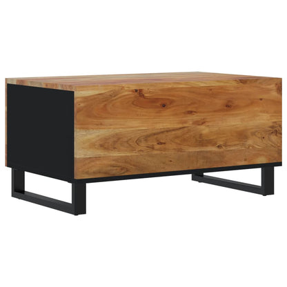 Mesa De Centro Madera Maciza Acacia Y Contrachapada 80X50X40 Cm