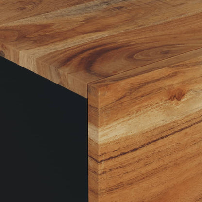 Mesa De Centro Madera Maciza Acacia Y Contrachapada 80X50X40 Cm