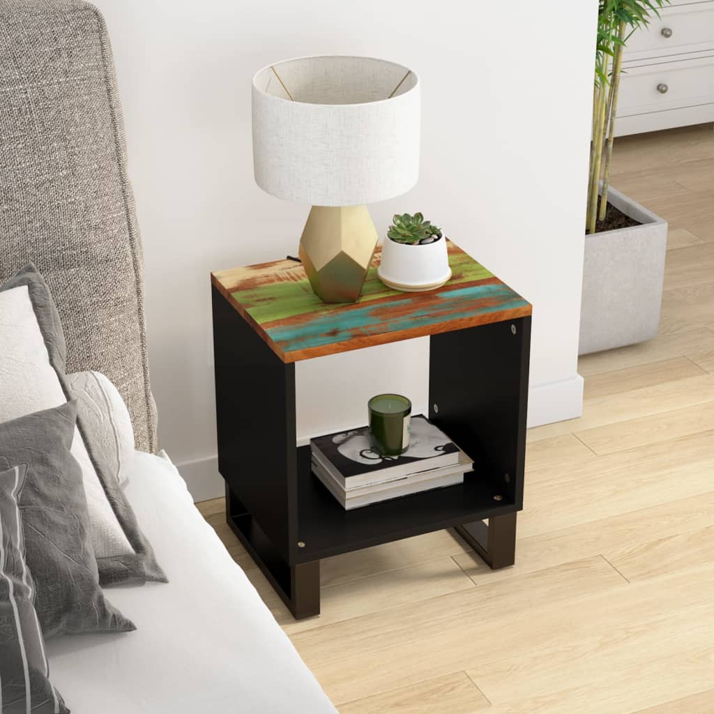 Mesa De Centro Madera Reciclada Y Contrachapada 40X31X46 Cm