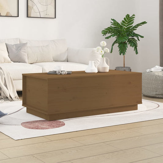 Mesa De Centro Madera Maciza De Pino 100X50X35 Cm