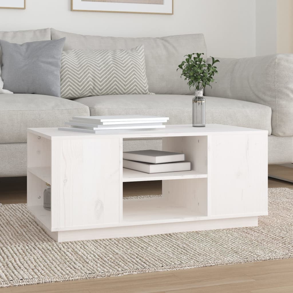 Mesa De Centro Madera Maciza De Pino 90X49X40,5 Cm