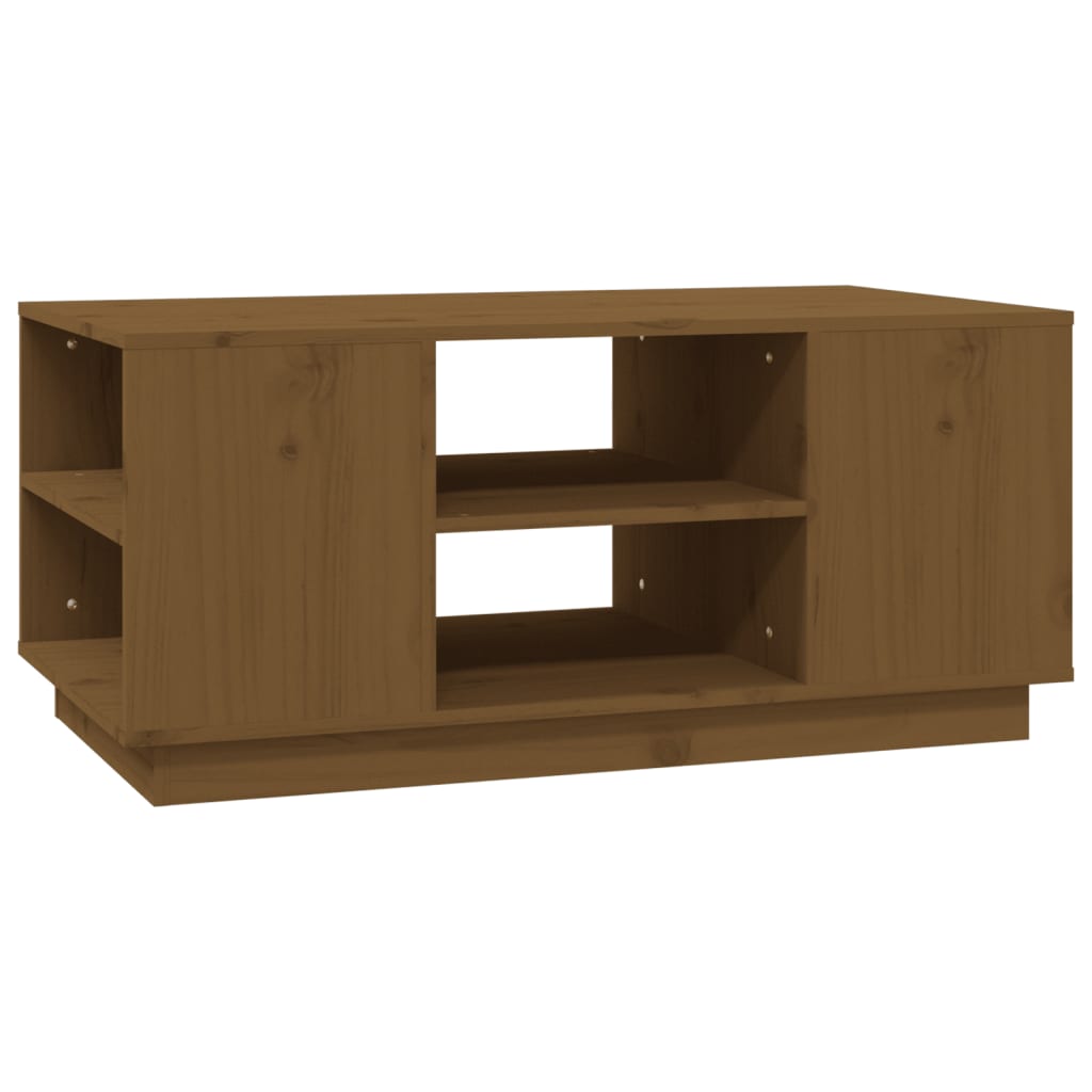 Mesa De Centro Madera Maciza De Pino 90X49X40,5 Cm