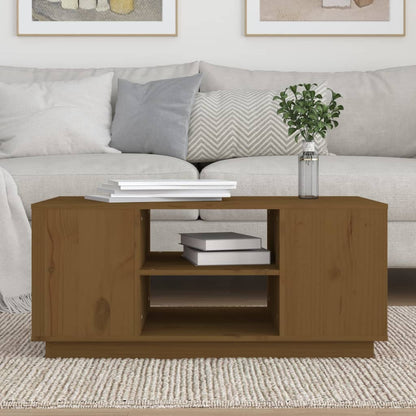 Mesa De Centro Madera Maciza De Pino 90X49X40,5 Cm