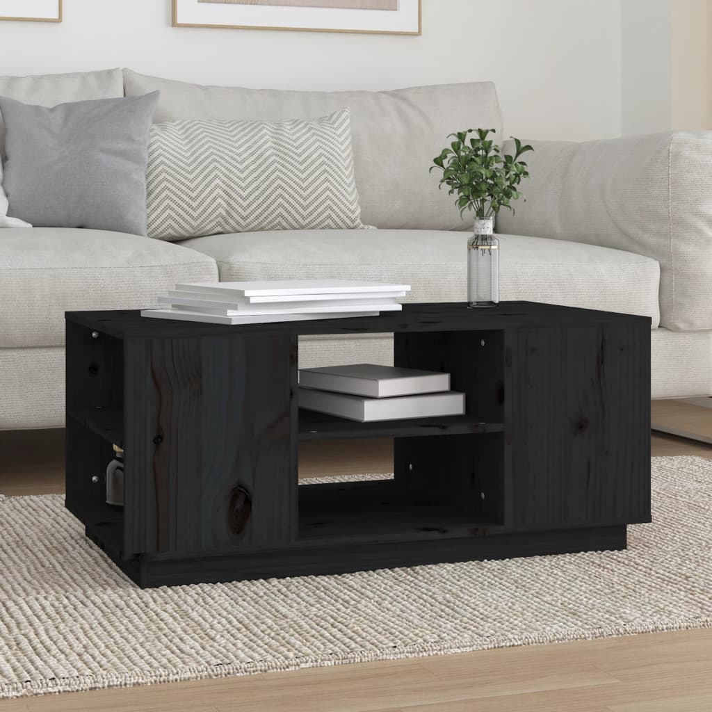 Mesa De Centro Madera Maciza De Pino 90X49X40,5 Cm