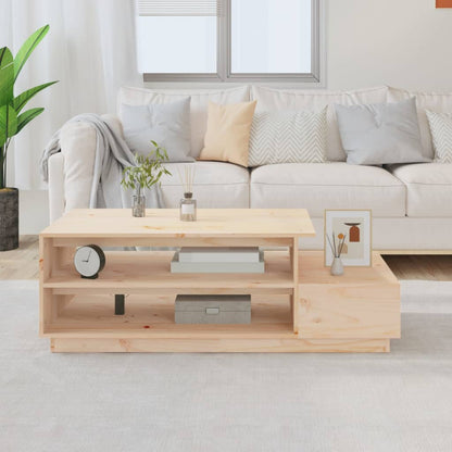Mesa De Centro Madera Maciza De Pino 120X50X40,5 Cm
