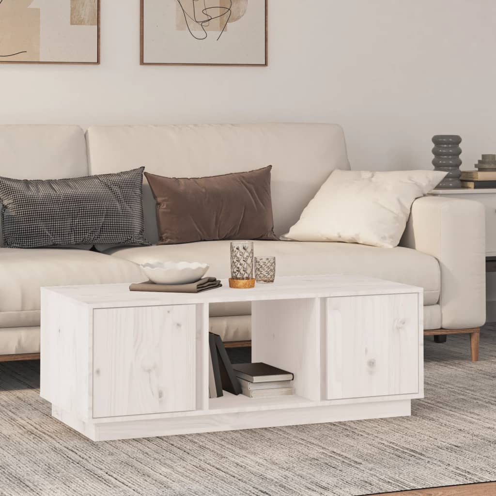 Mesa De Centro De Madera Maciza De Pino 110X50X40 Cm