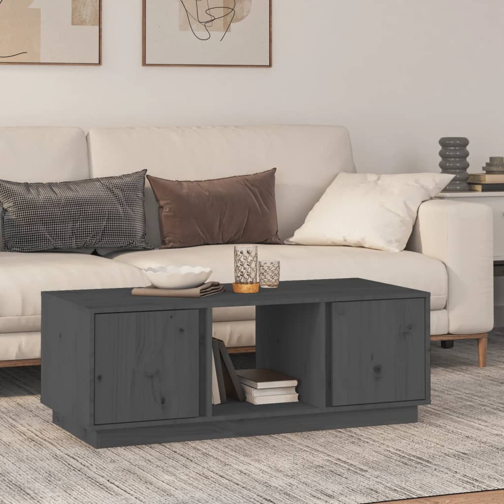 Mesa De Centro De Madera Maciza De Pino 110X50X40 Cm