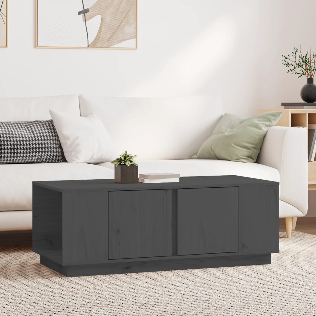 Mesa De Centro De Madera Maciza De Pino 110X50X40 Cm