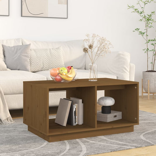 Mesa De Centro Madera Maciza De Pino 80X50X40 Cm