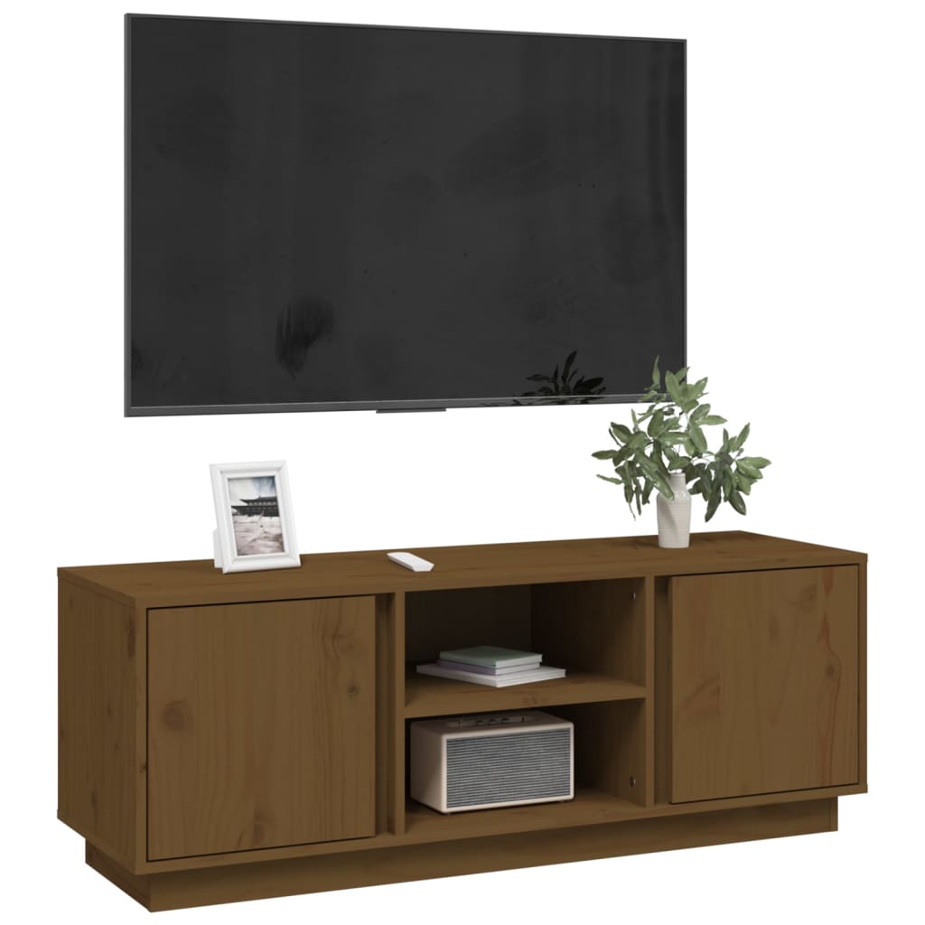 Mueble De Tv Madera Maciza De Pino 110X35X40,5 Cm