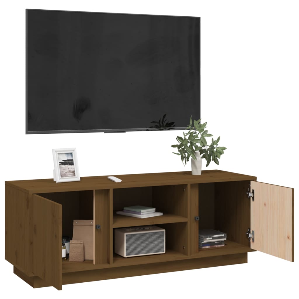 Mueble De Tv Madera Maciza De Pino 110X35X40,5 Cm