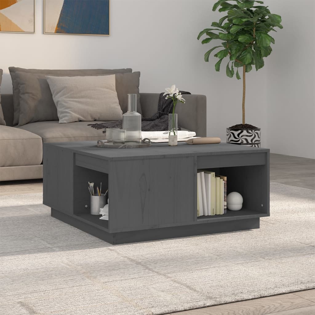Mesa De Centro De Madera Maciza De Pino 80X81X36,5 Cm