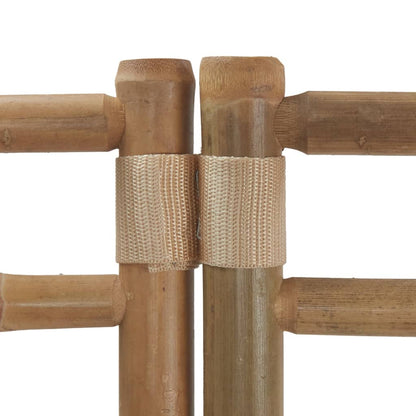 Biombo Plegable De 3 Paneles Bambú Y Lona 120 Cm