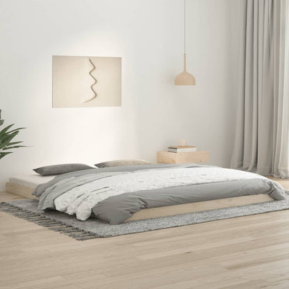 Estructura De Cama Sin Colchón Madera Maciza Marrón