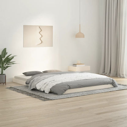Estructura De Cama Sin Colchón Madera Maciza Marrón