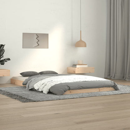 Estructura De Cama Sin Colchón Madera Maciza Marrón