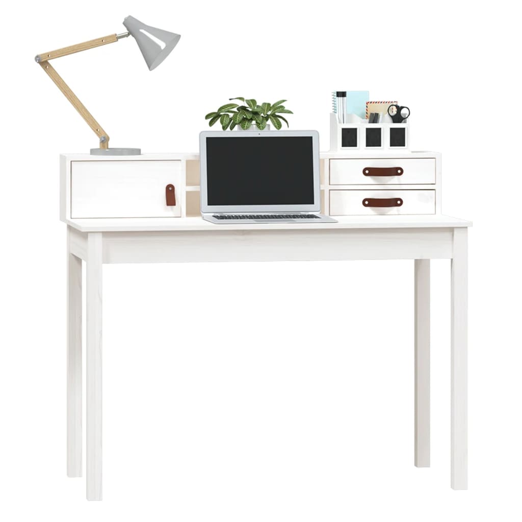 Escritorio De Madera Maciza De Pino 110X50X93 Cm