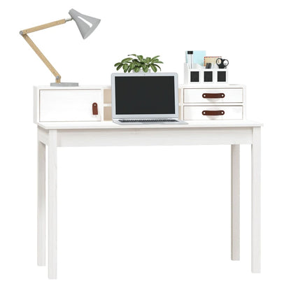 Escritorio De Madera Maciza De Pino 110X50X93 Cm