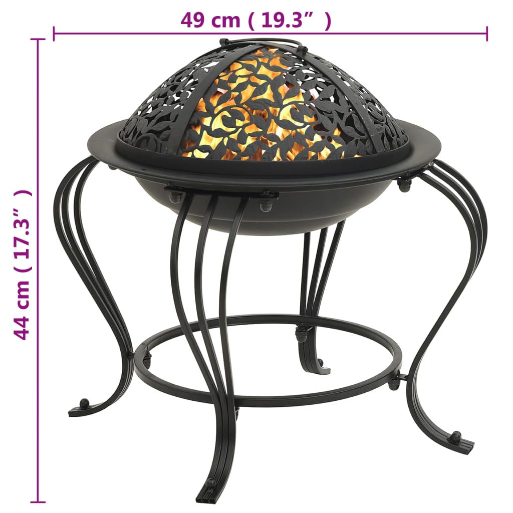 Brasero Con Atizador Acero 49 Cm