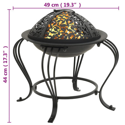 Brasero Con Atizador Acero 49 Cm