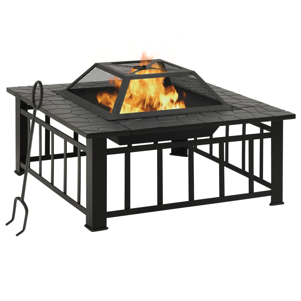 Brasero Con Atizador Acero 79X79X46,5 Cm