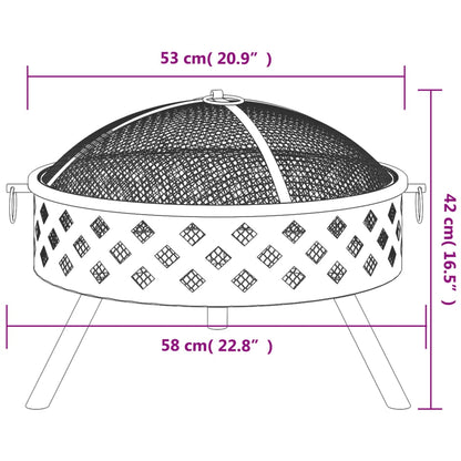 Brasero Con Atizador Acero Xxl 58 Cm