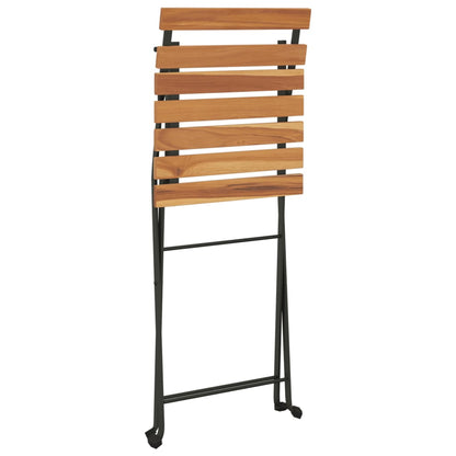 Muebles Cafetería Plegables 7 Pzas Madera Maciza Acacia Y Acero