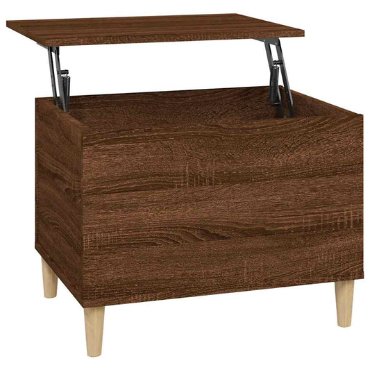 Mesa De Centro Madera Contrachapada Roble Marrón 60X44,5X45 Cm