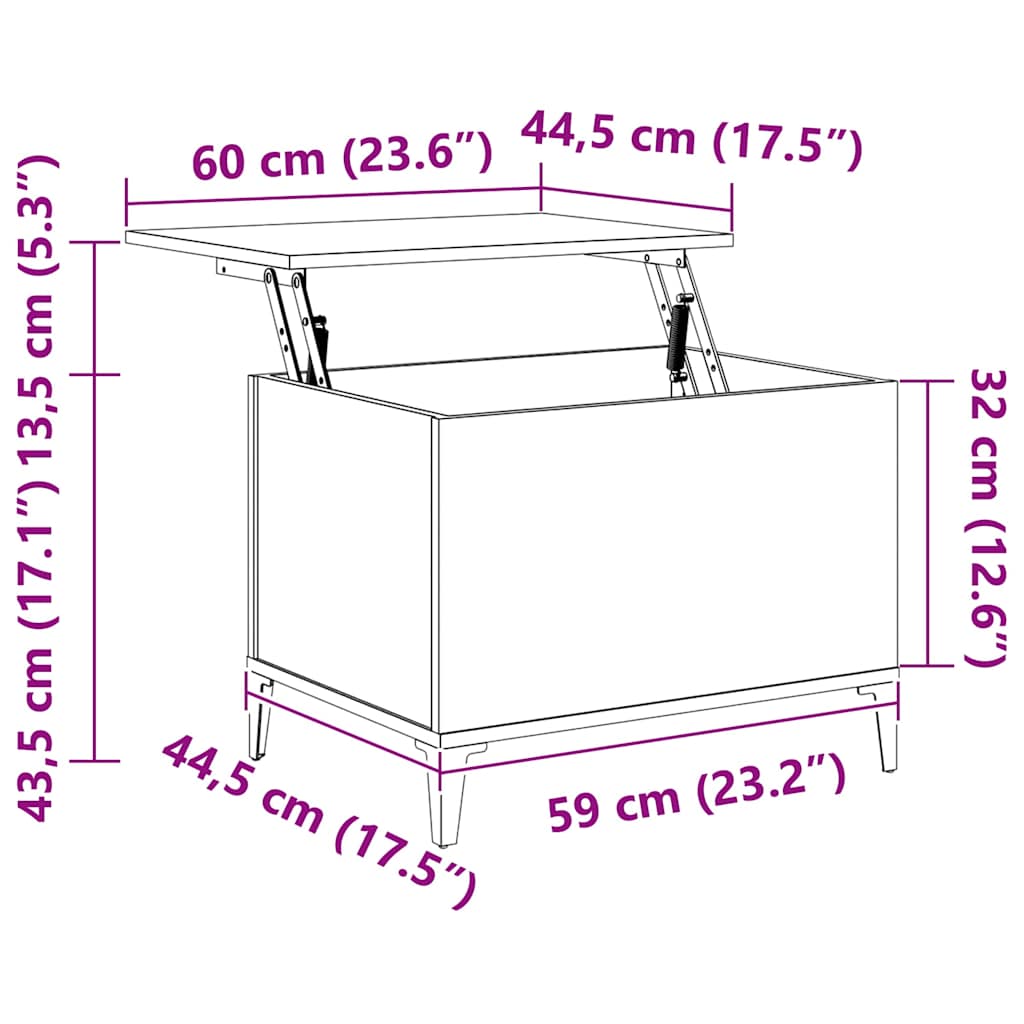 Mesa De Centro Madera Contrachapada 60X44,5X45 Cm
