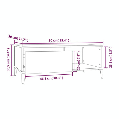 Mesa De Centro Madera Contrachapada 90X50X36,5 Cm