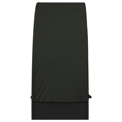 Tumbona Con Toldo Redondo Ratán Sintético 211X57X140 Cm