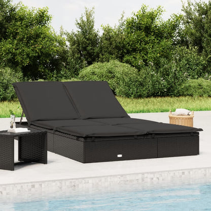 Tumbona 2 Personas Ratán Sintético Con Cojines