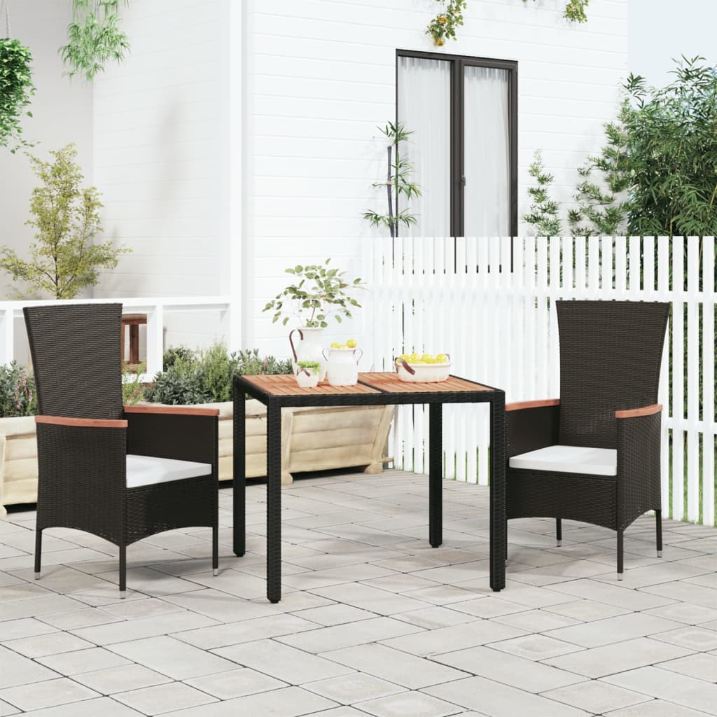 Mesa De Jardín Superficie Madera Acacia Ratán