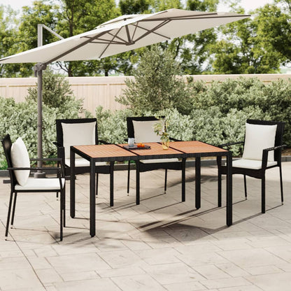 Mesa De Jardín Superficie Madera Acacia Ratán