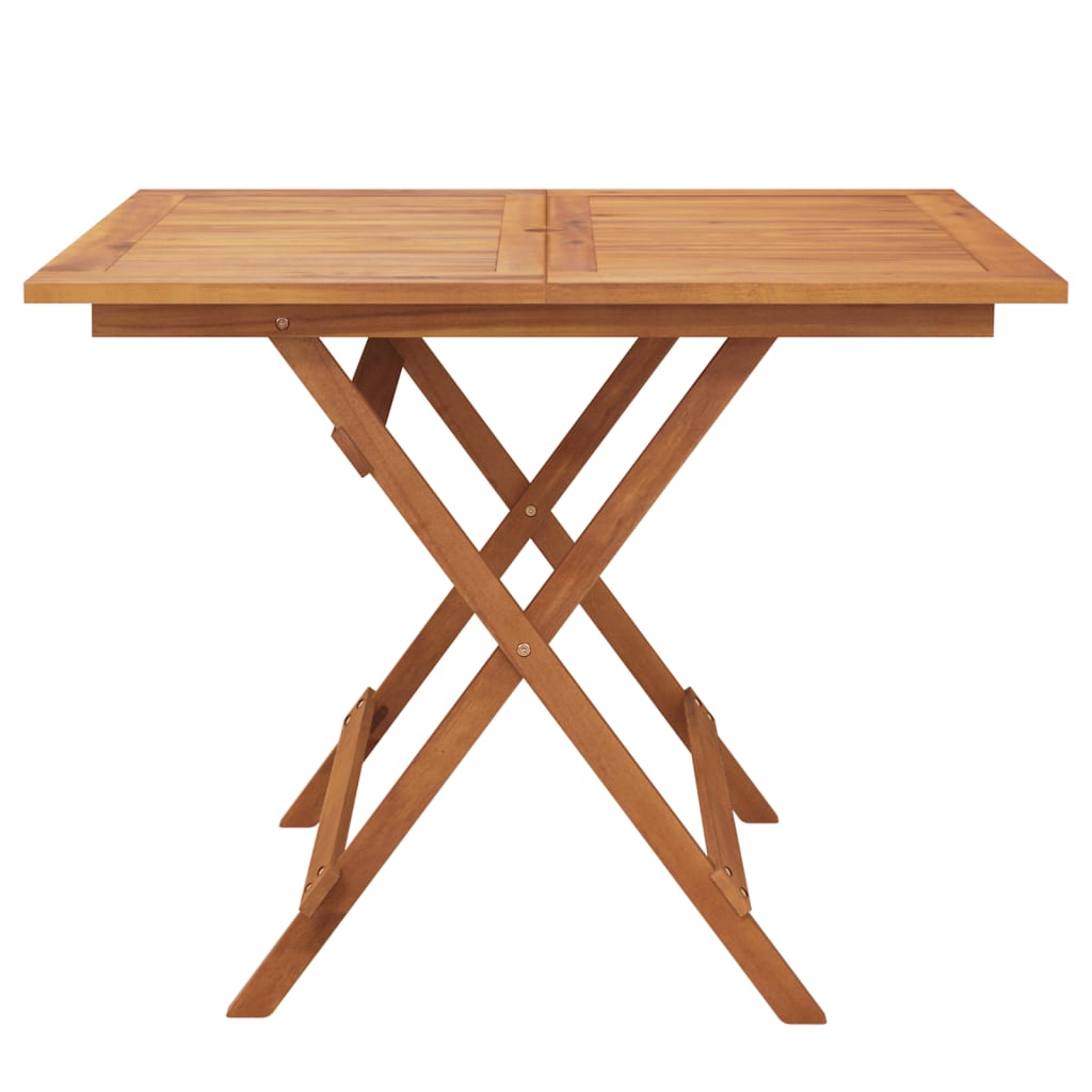 Mesa De Jardín Plegable Madera Maciza De Acacia 90X90X75 Cm