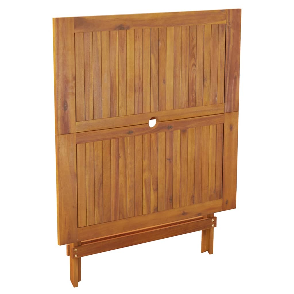 Mesa De Jardín Plegable Madera Maciza De Acacia 90X90X75 Cm