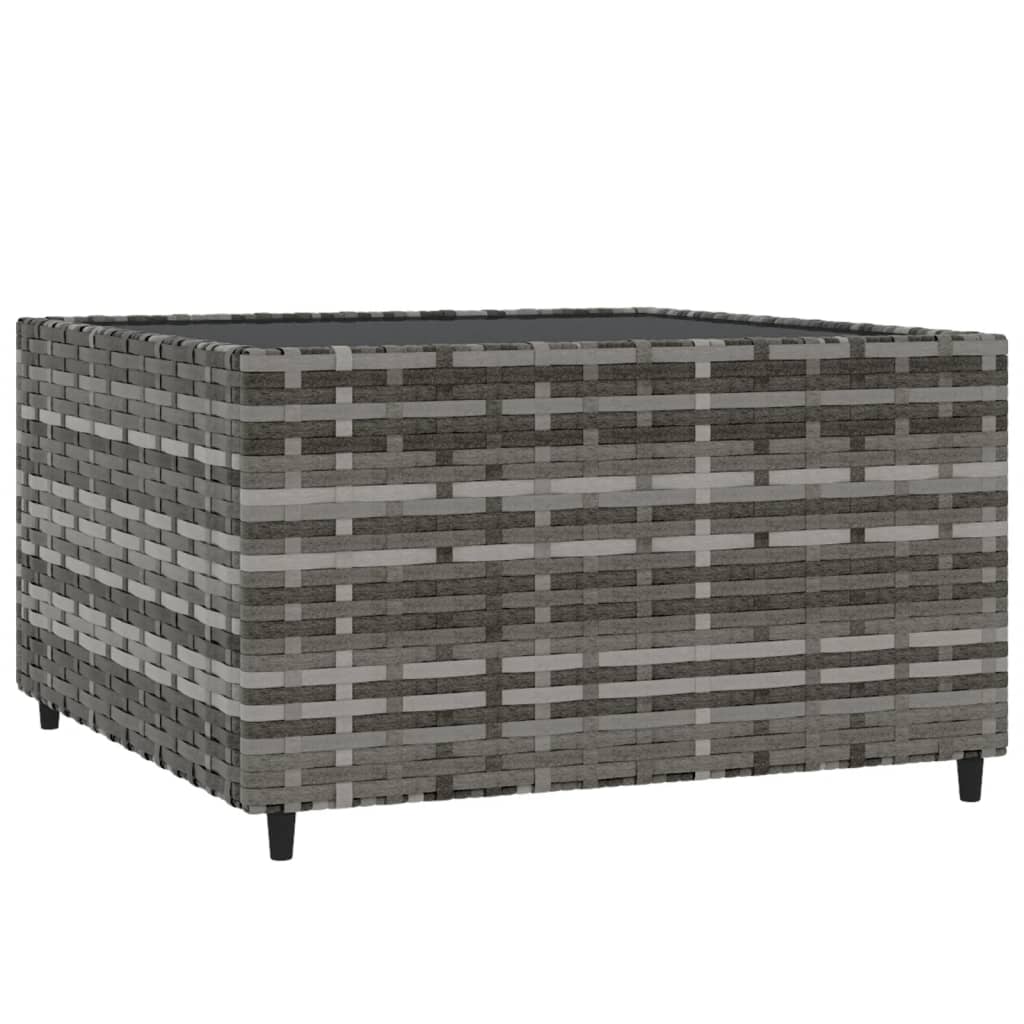 Mesa De Centro Jardín Cuadrada Ratán Sintético 50X50X30 Cm