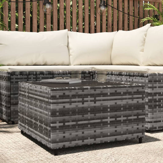 Mesa De Centro Jardín Cuadrada Ratán Sintético 50X50X30 Cm